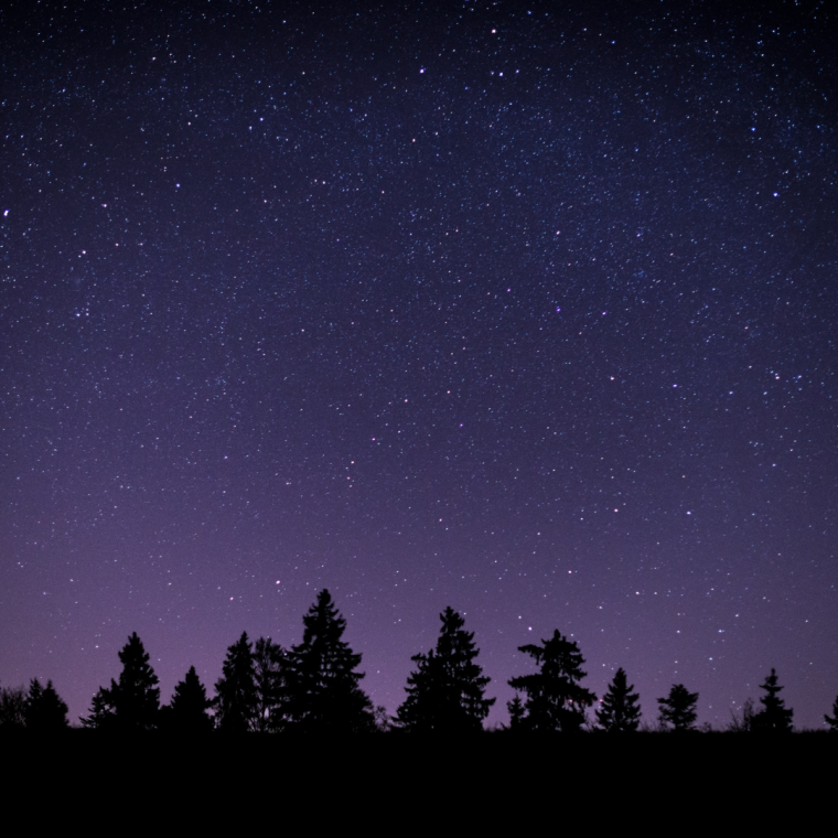 Starry night sky in Sweden